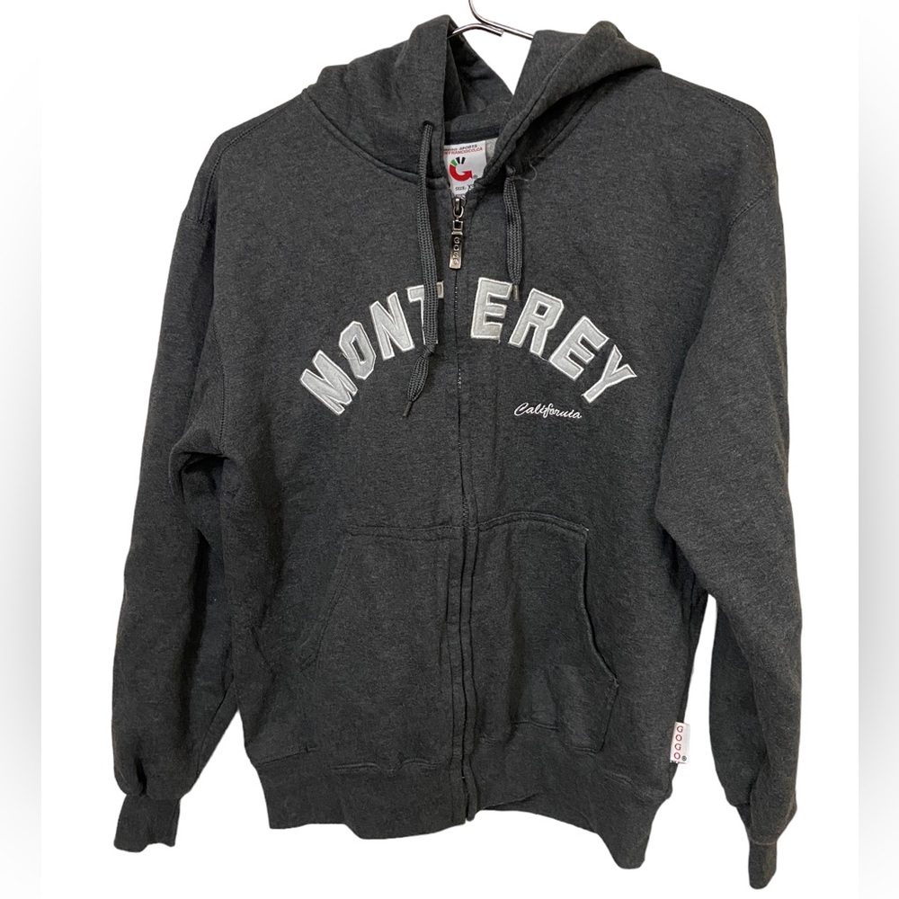 Retro Spell Out MONTEREY CA Full Zip High End Hoodie Women’s XS GOGO